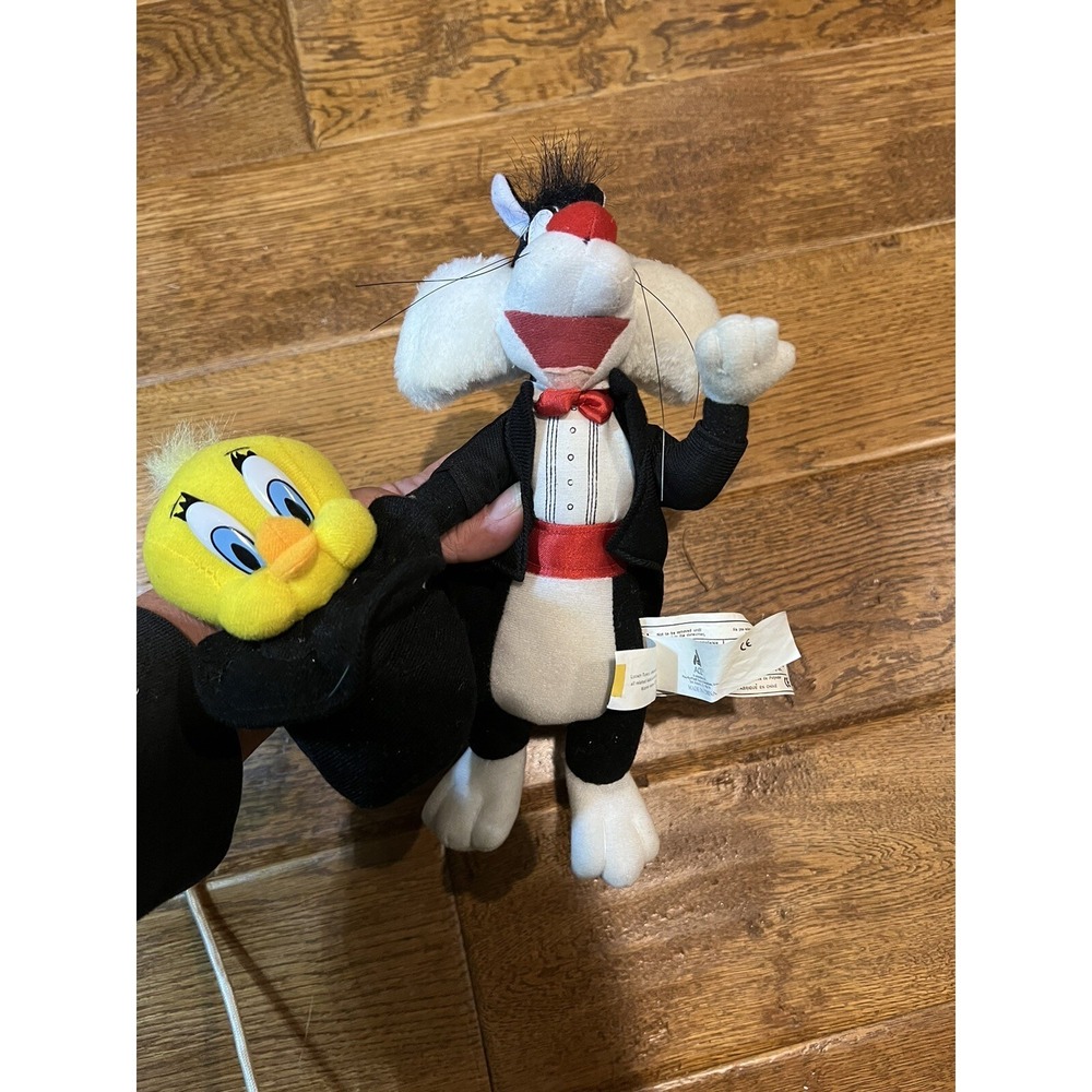 VINTAGE Looney Tunes MAGICIAN SYLVESTER W/‎ TWEETY 10" Plush STUFFED ANIMAL TOY